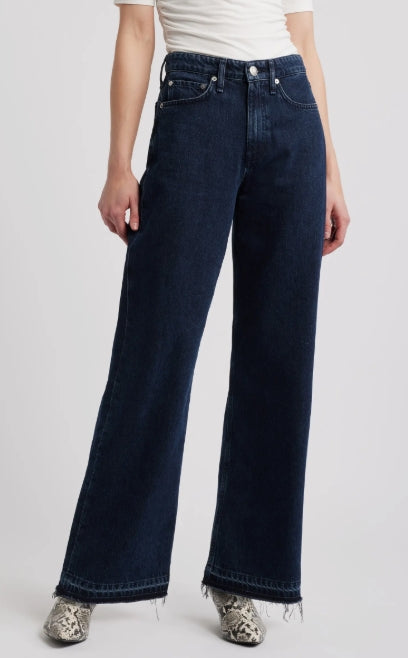 Rag & Bone Logan Release Hem Mid Rise Wide Leg Jeans