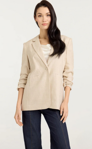 CINQ A SEPT LINEN KYLIE BLAZER khaki