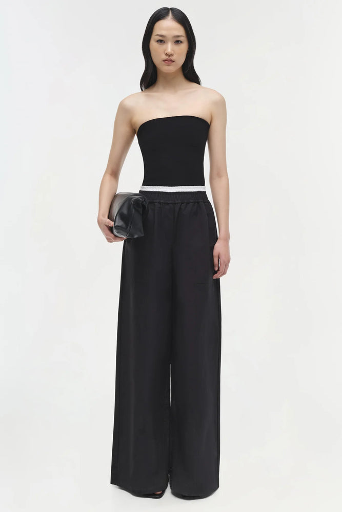 SIMKHAI Nicole Strapless Compact Knit Top in Black