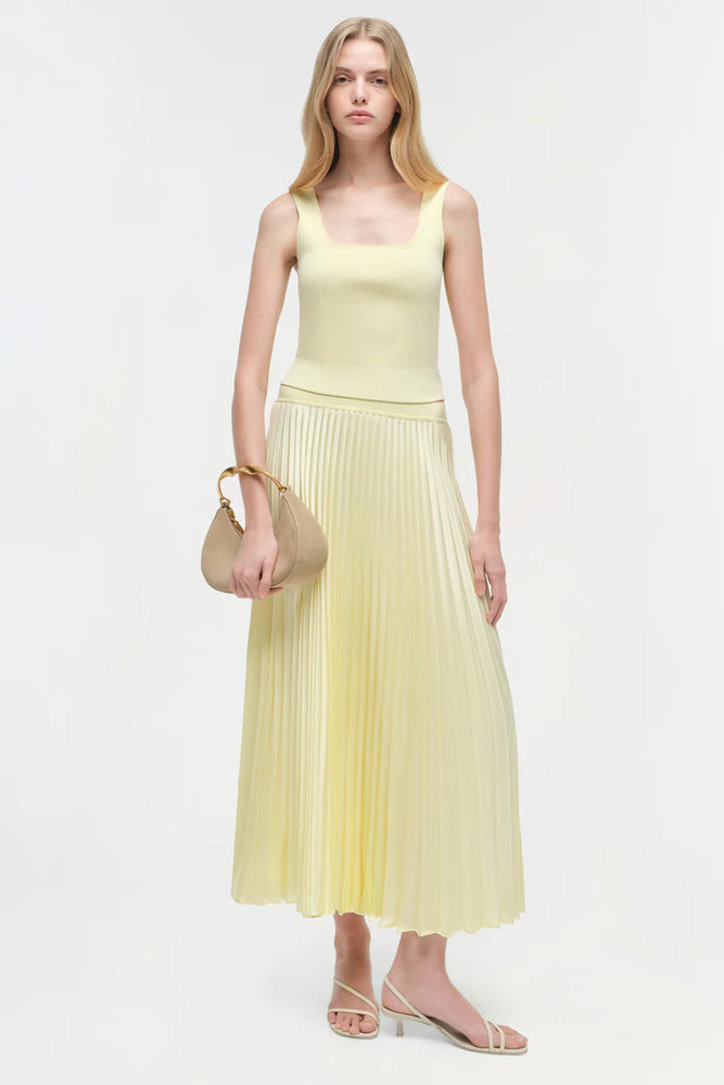 SIMKHAI Melanie Pleated Midi Skirt