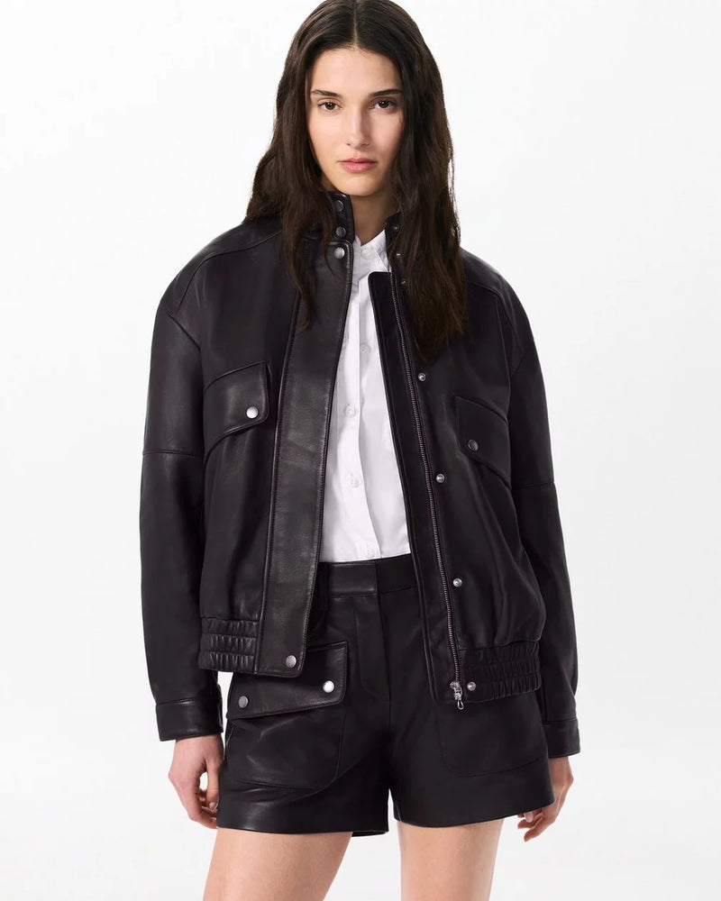 Rag & Bone Aria Leather Bomber Jacket
