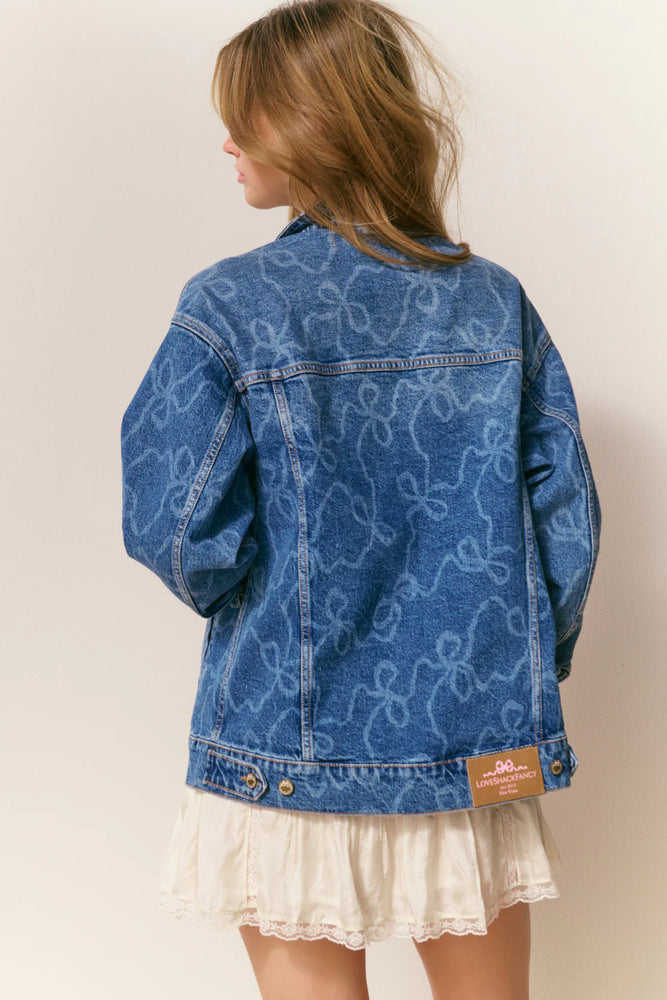 LOVESHACKFANCY  Valette Bow Denim Jacket
