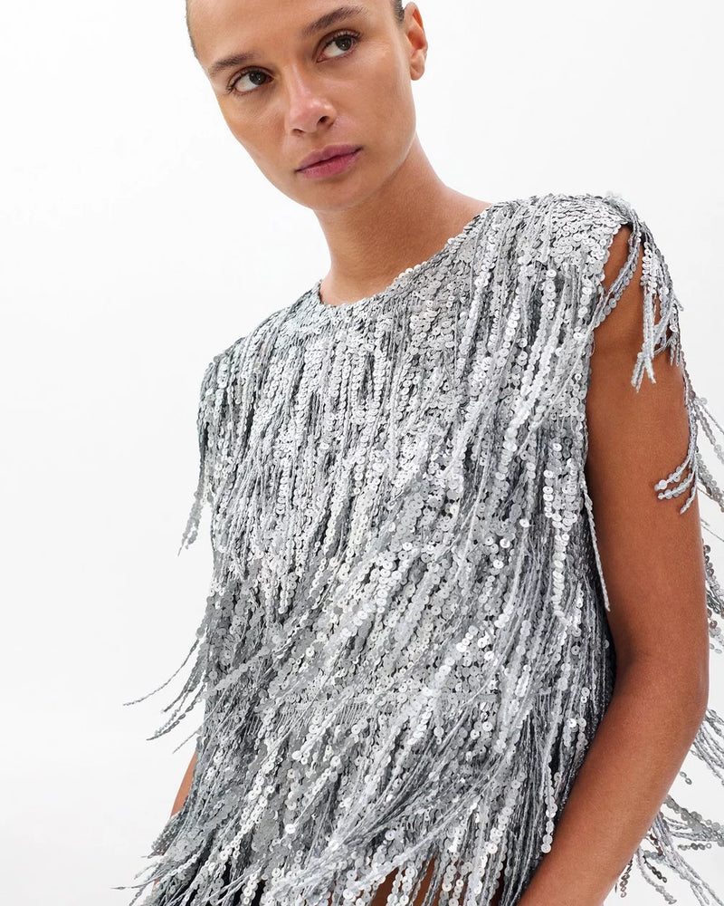 Rag & Bone Billie Sequined Tassel Top