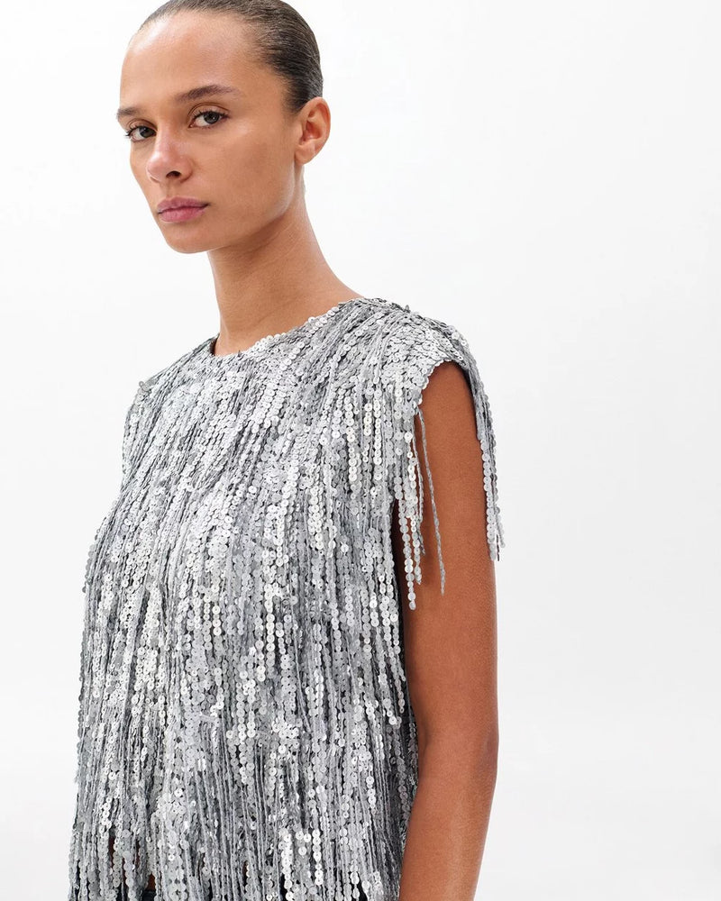 Rag & Bone Billie Sequined Tassel Top