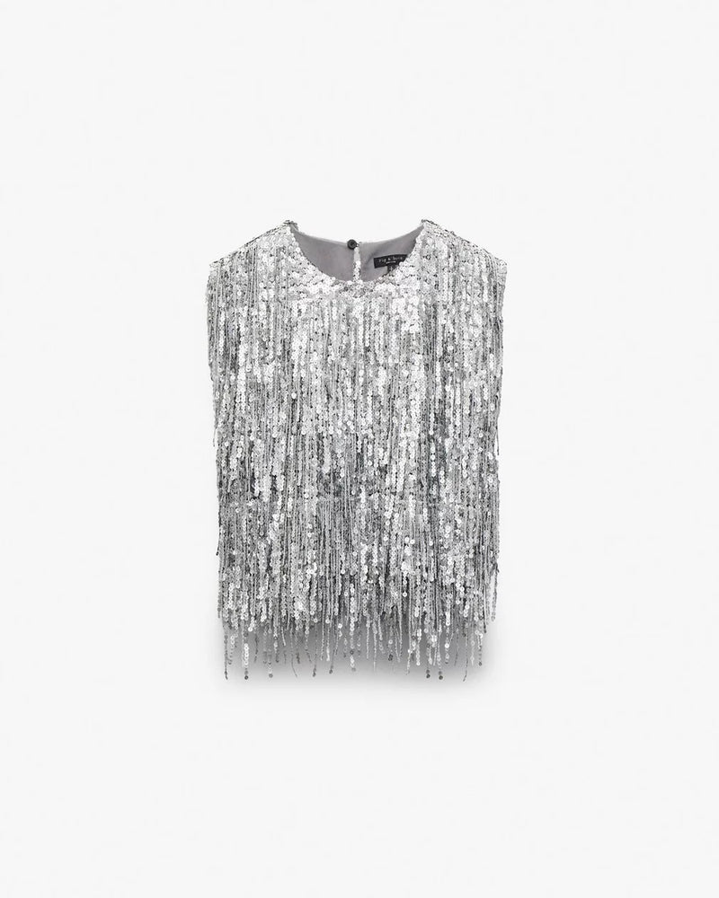Rag & Bone Billie Sequined Tassel Top