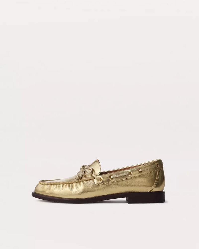 Rag & Bone Carter Metallic Leather Boat Shoes