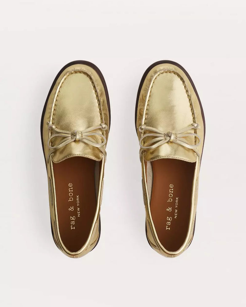 Rag & Bone Carter Metallic Leather Boat Shoes