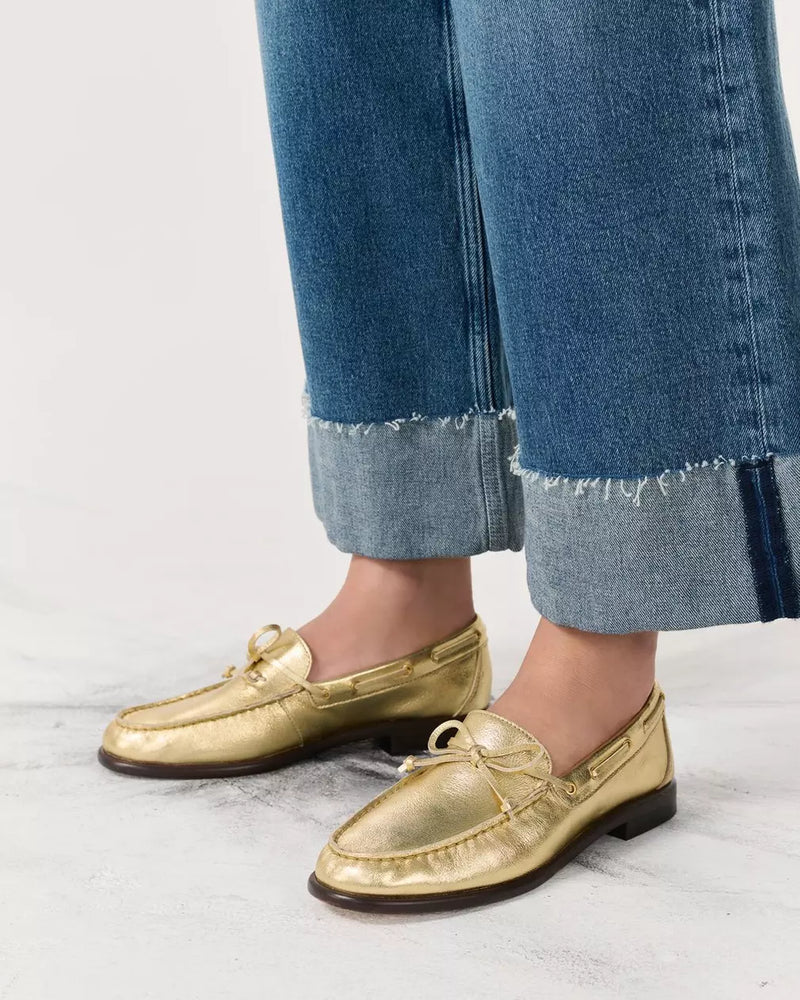 Rag & Bone Carter Metallic Leather Boat Shoes