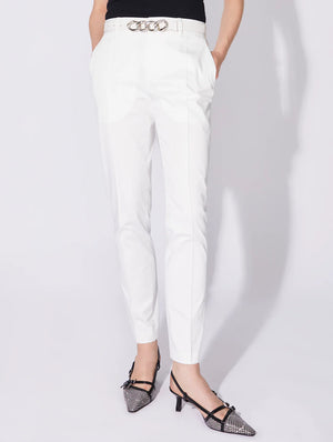 BARBARA BUI Pantalon Roxy en satin de coton stretch blanc