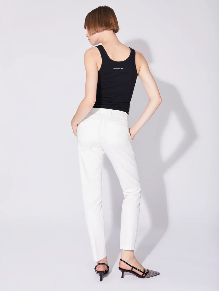 BARBARA BUI Pantalon Roxy en satin de coton stretch blanc