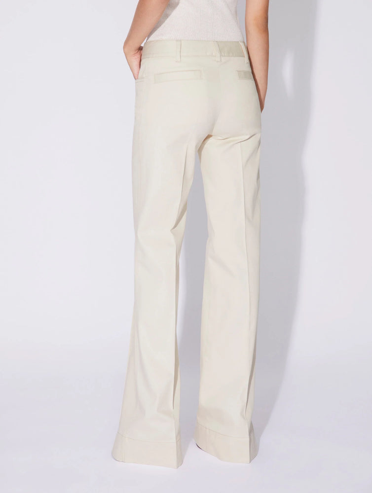 BARBARA BUI Cream washed denim flared trousers