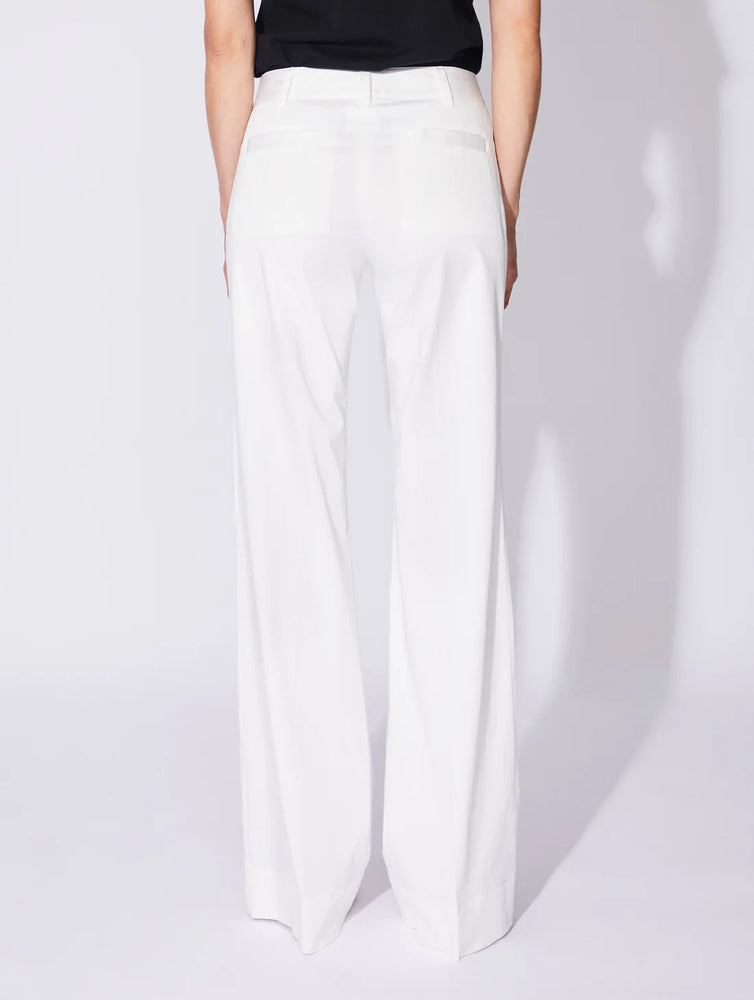 BARBARA BUI stretch cotton satin flared trousers white