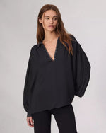 Rag & Bone Emmy Embellished Top in Black