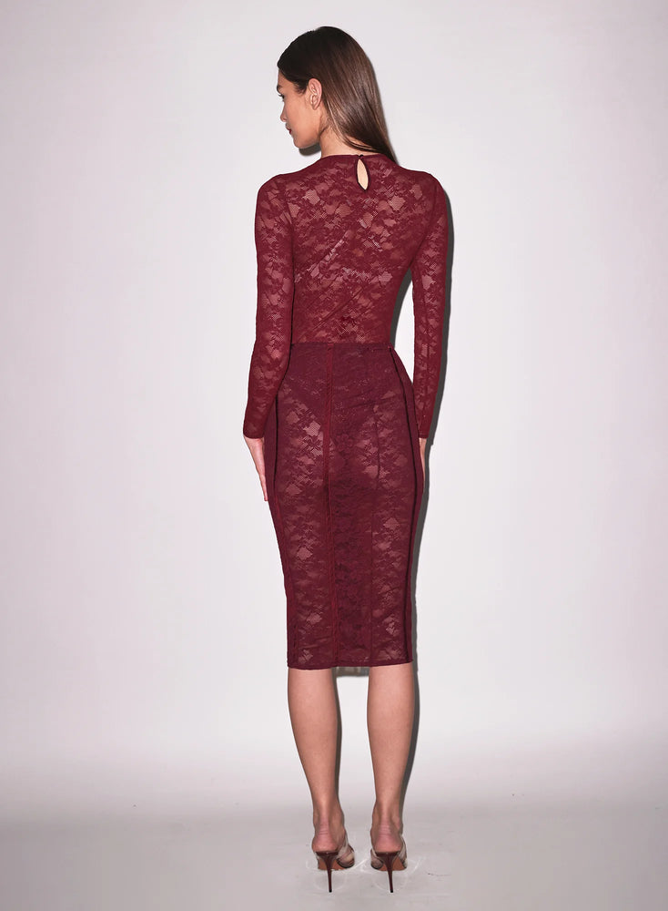 Fleur du mal Le Stretch Lace Pencil Skirt