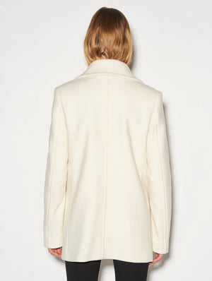 BARBARA BUI WOOL AND CASHMERE PEACOAT ivory