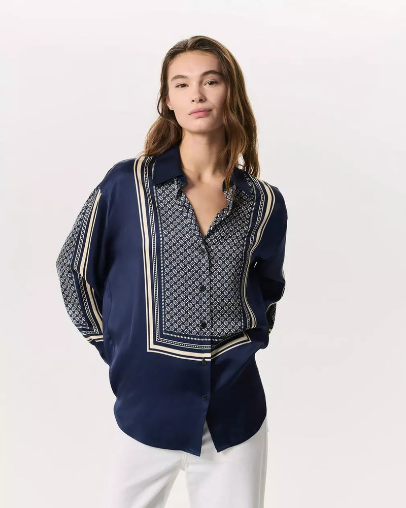 Rag & Bone Jessica Scarf-Print Satin Shirt
