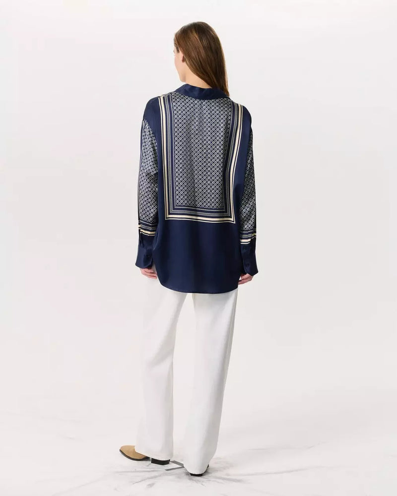 Rag & Bone Jessica Scarf-Print Satin Shirt