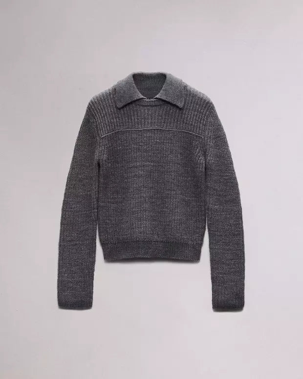 Rag & Bone Madix Polo Sweater in Charoal