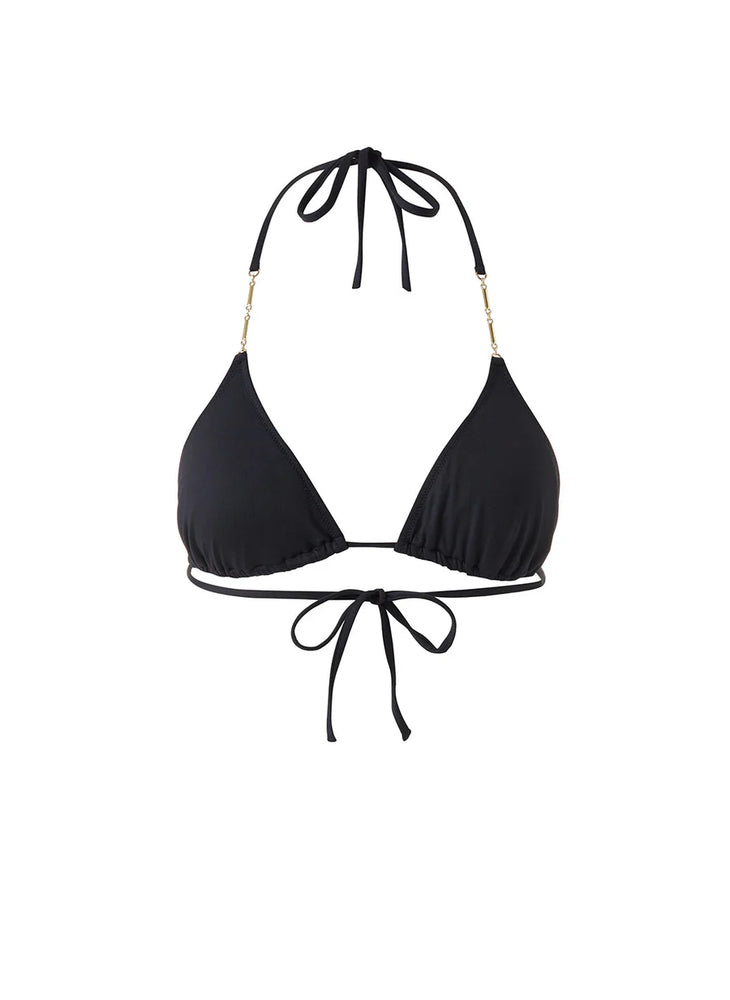 MELISSA ODABASH Mykonos Black Bikini Top