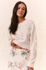 LOVESHACKFANCY  PARSON PULLOVER  MARBL MARSHMALLOW BLISS