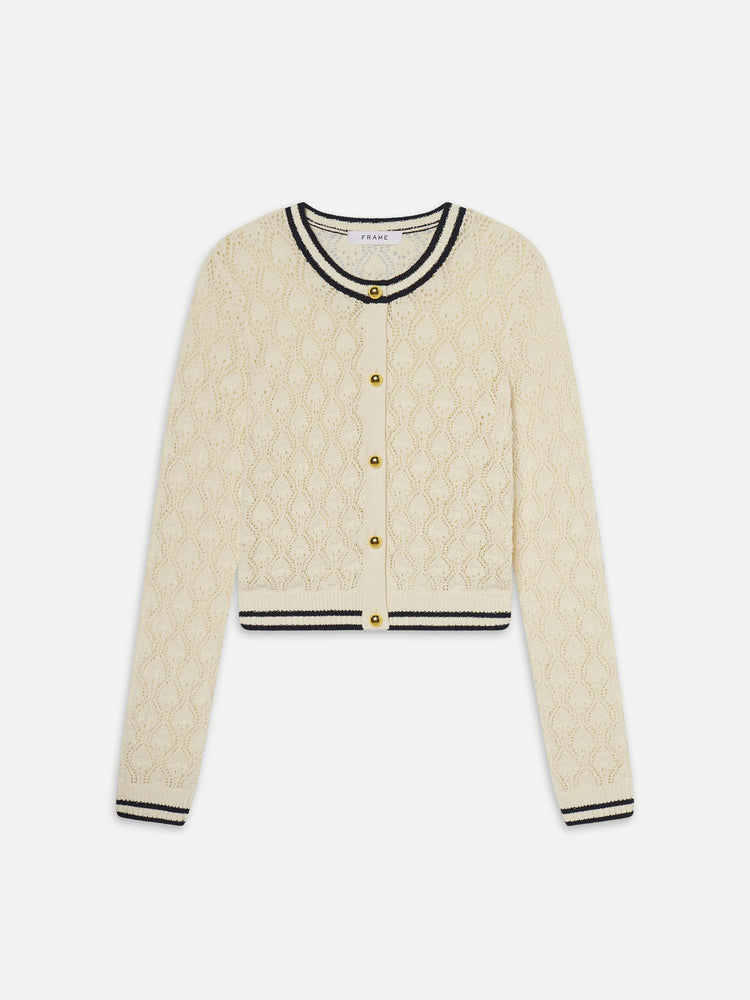 FRAME The Rookie Cardi in Cream Multi