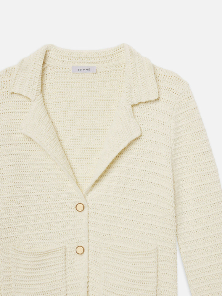 FRAME The Crochet Blazer in Cream