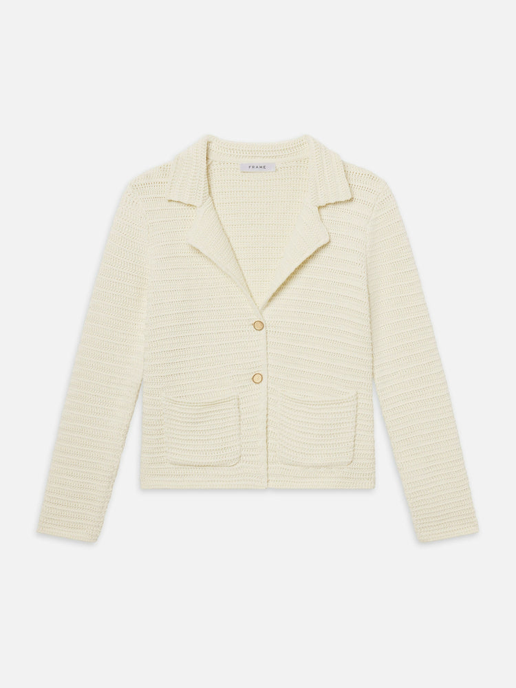 FRAME The Crochet Blazer in Cream