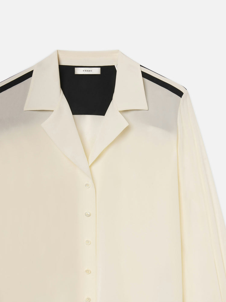 FRAME The Silk Pajama Shirt in Alabaster Multi