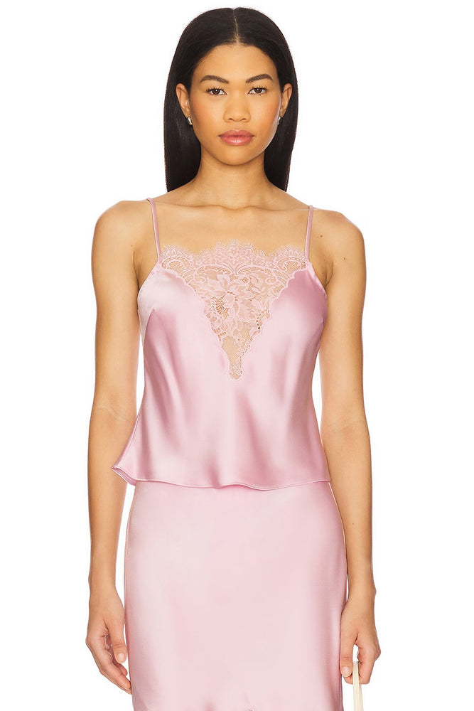 LOVESHACKFANCY Constantina Top in Pink Magnolia