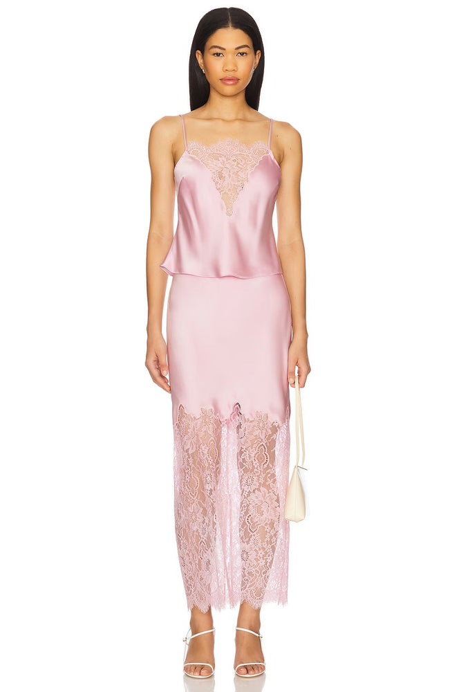 LOVESHACKFANCY Ilene Skirt in Pink Magnolia