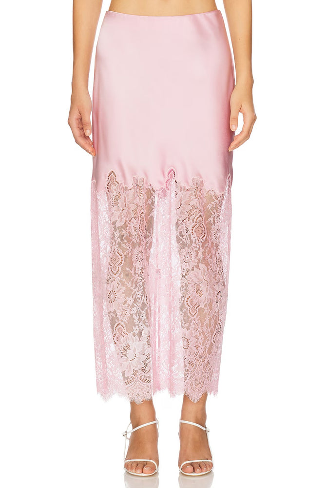 LOVESHACKFANCY Ilene Skirt in Pink Magnolia