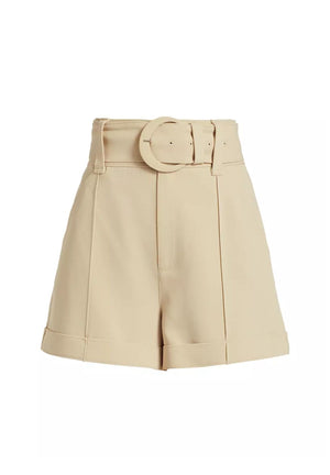 CINQ A SEPT ALDI BELTED HIGH-WAISTED SHORTS khaki