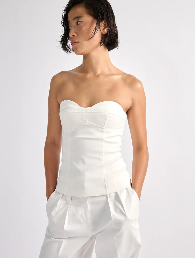 BARBARA BUI Bustier en gabardine stretch Blanc
