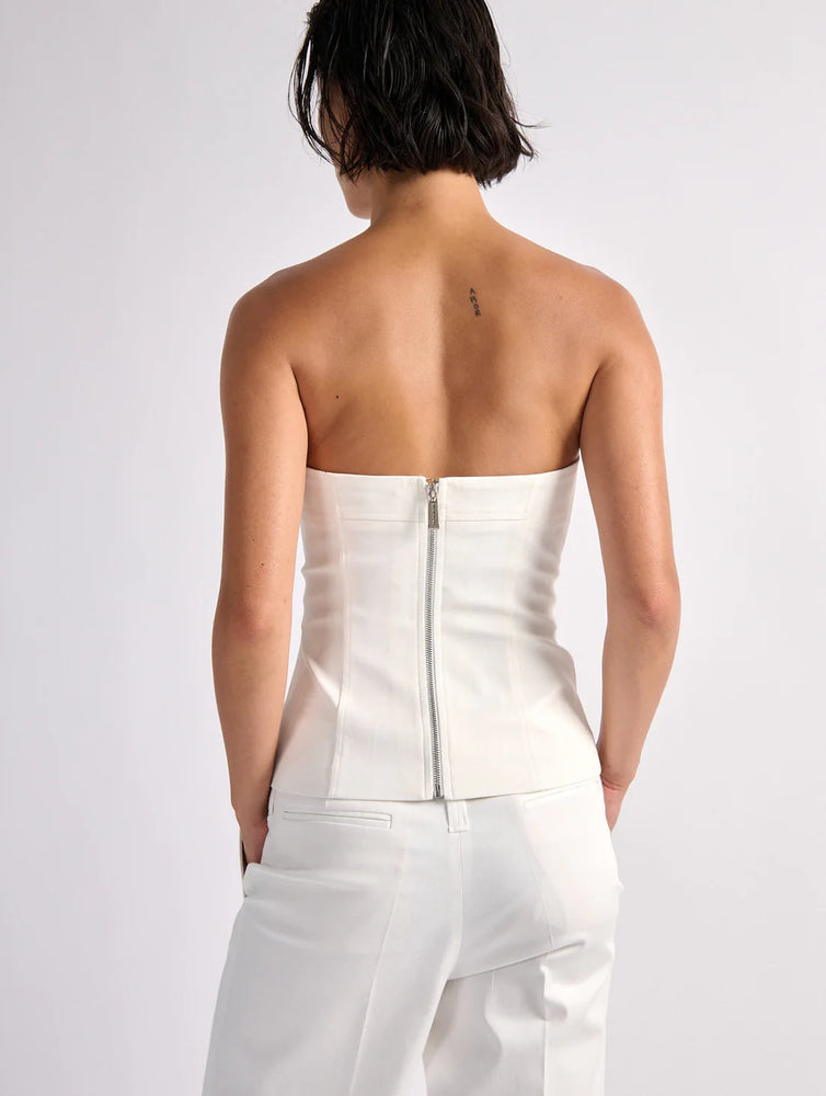 BARBARA BUI Bustier en gabardine stretch Blanc