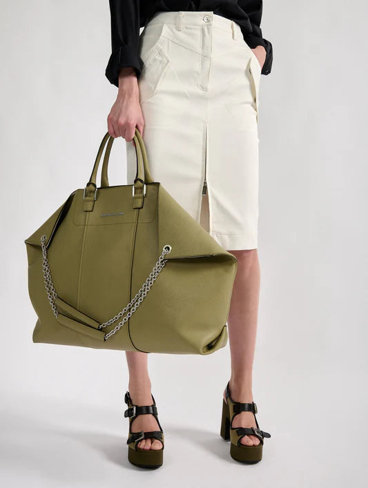 BARBARA BUI White Gabardine Midi Skirt