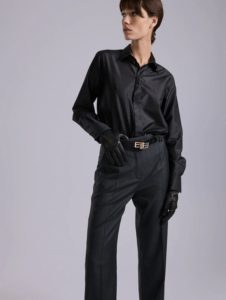 BARBARA BUI Grey extra-fine wool and silk shirt