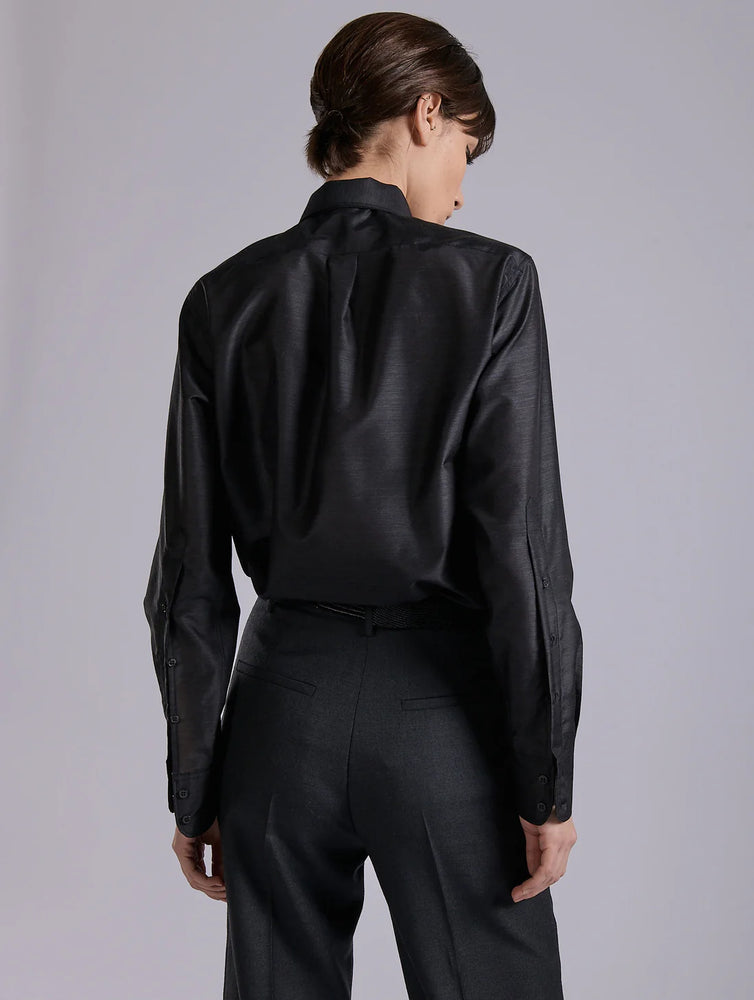 BARBARA BUI Grey extra-fine wool and silk shirt