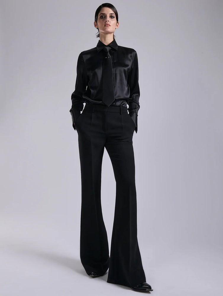 BARBARA BUI Black crepe bootleg trousers