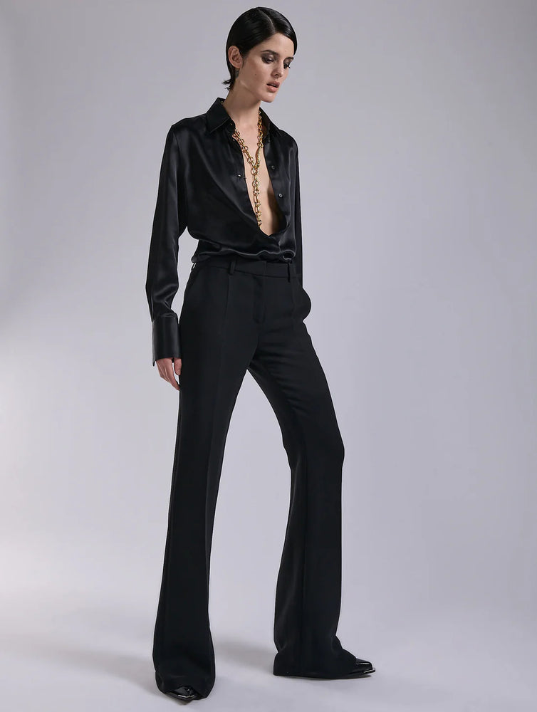 BARBARA BUI Black crepe bootleg trousers