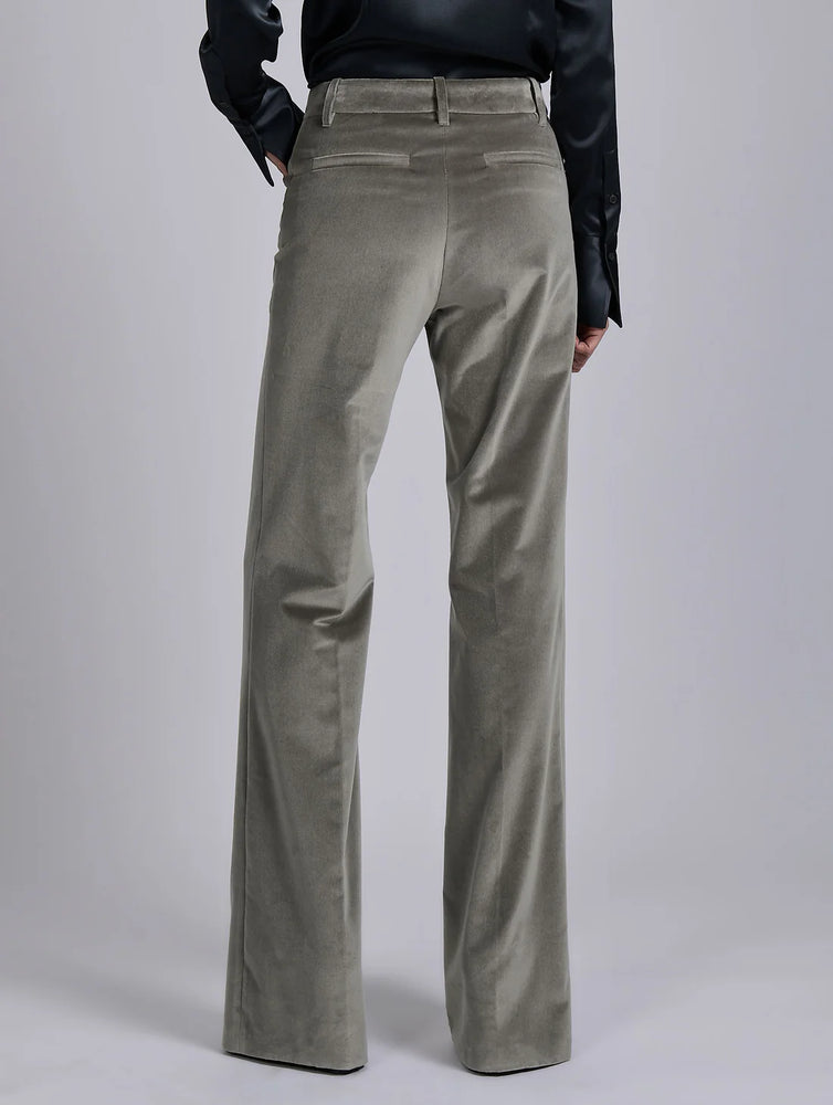 BARBARA BUI Grey velvet flare trousers