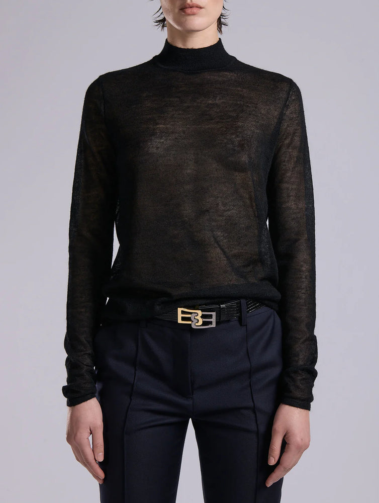 BARBARA BUI Black cashmere-touch voile knit high-neck sweater