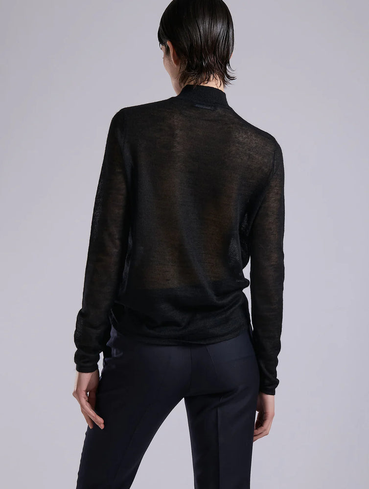BARBARA BUI Black cashmere-touch voile knit high-neck sweater