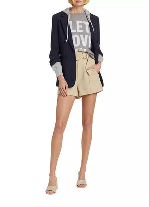 CINQ A SEPT ALDI BELTED HIGH-WAISTED SHORTS khaki