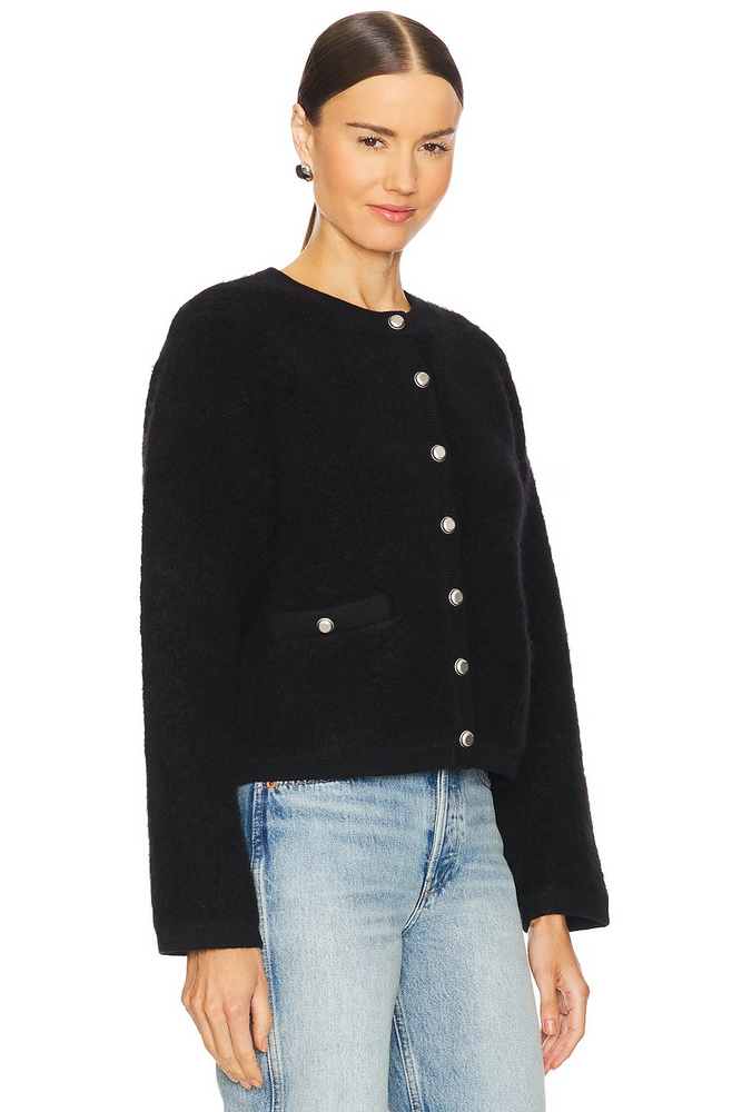 Rag & Bone Kaia Boucle Cardigan in Black