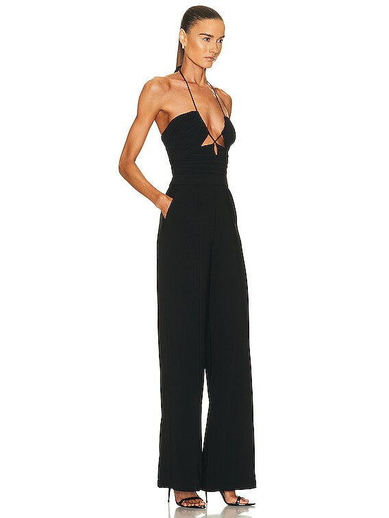 SIMKHAI Gala Plisse Cut Out Jumpsuit