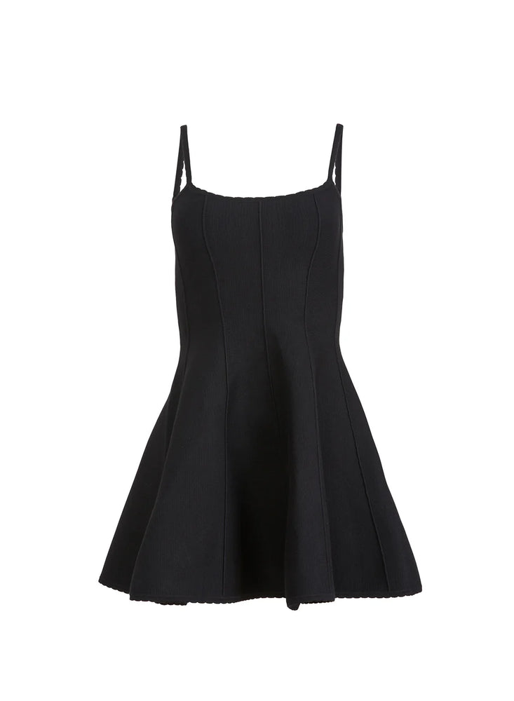 Fleur du mal  Flared Corset Dress in Black