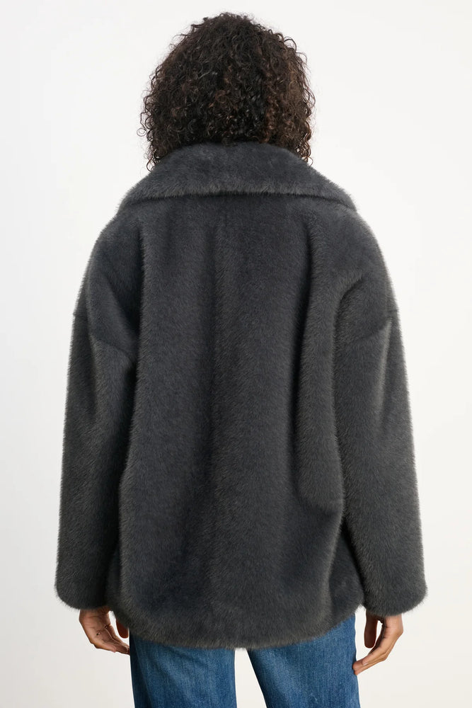 VELVET carolyn faux fur jacket in Gray