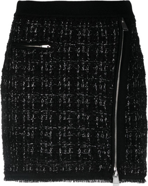 Simkhai Tweed Zip-Up Skirt black