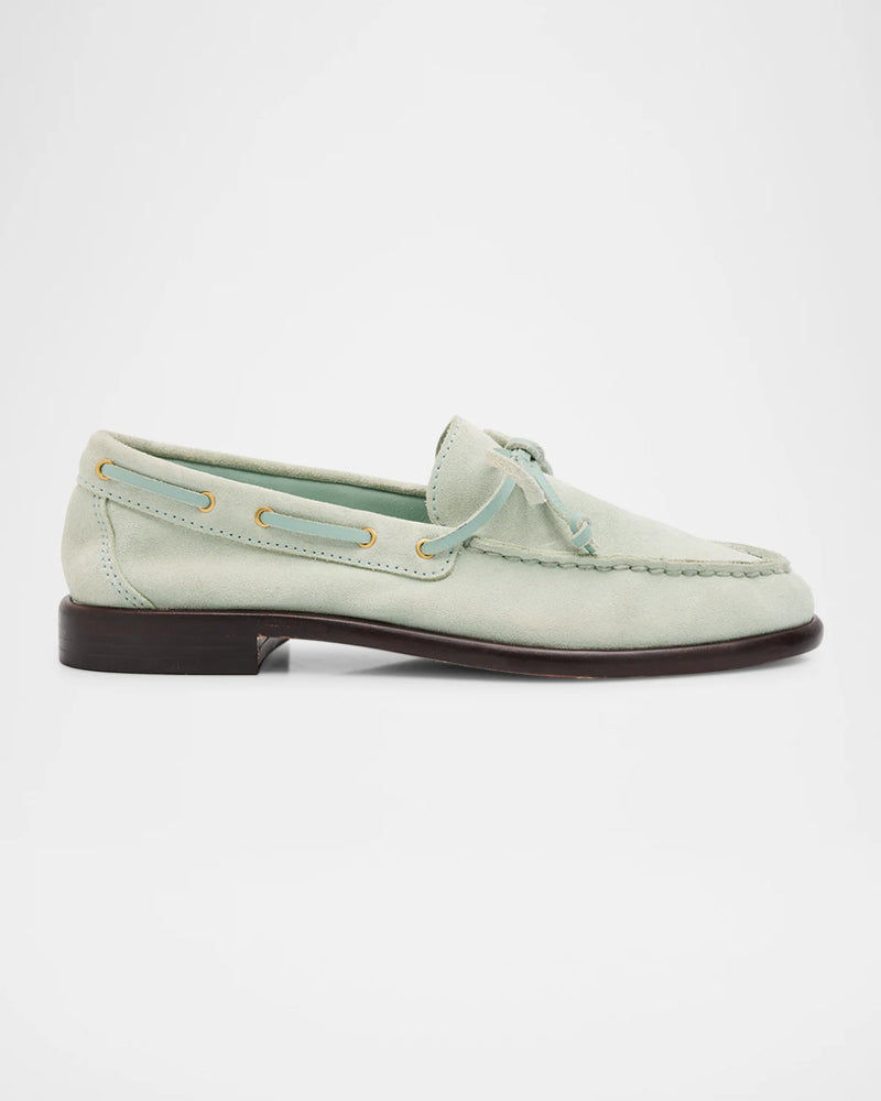 Rag & Bone Carter Suede Boat Loafers in Mint