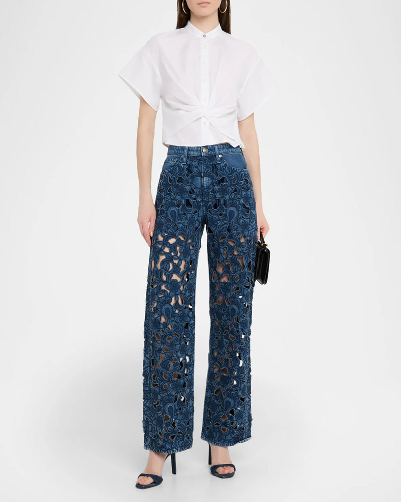 Rag & Bone Logan Mid-Rise Floral Cut-Out Jeans